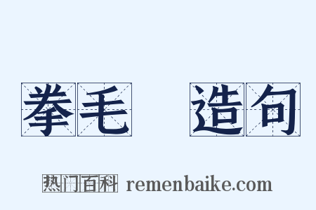 拳毛騧造句是什么意思的图片